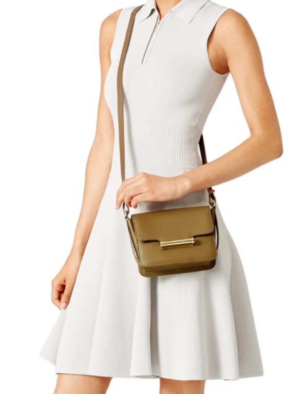 Jason Wu  Leather Crossbody Bag with Gold Bar Accent